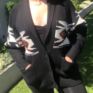 Joie Black Cardigan 100% Wool